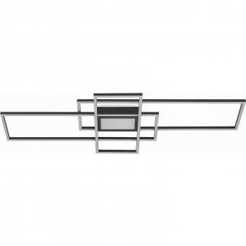 Lindby Caitlin Plafón LED, antracita, lámpara de techo moderna en gris, hecha de metal, para salón y comedor, con 1 llama