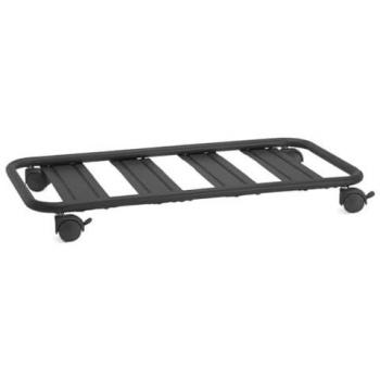 Carro para macetas de tubo redondo rectangular con ruedas y freno, de acero (60 x 30)