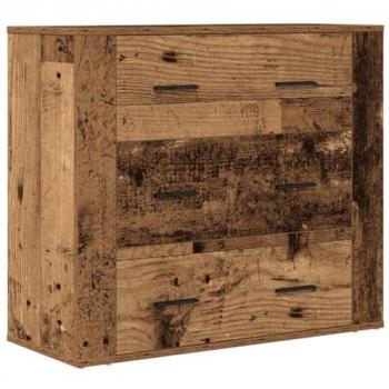 Aparador de madera de ingeniería envejecida 80x33x70 cm