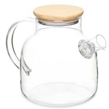 Vivalto Jarra con Filtro para Infusiones de Bambú y Vidrio de Borosilicato 1,2 L, dimensiones 22 x 16 x 14 cm (6 Unidades)