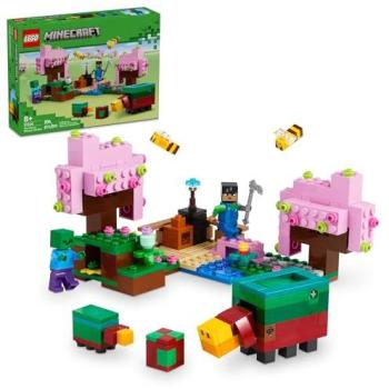 LEGO Minecraft The Cherry Blossom Garden Building Set with 2 Minifigures, Bees, and Sniffer Figure (304 Pieces)