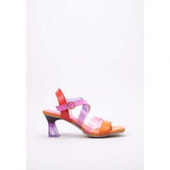 Sandalias Hispanitas Modelo 232635 para Mujer Color Naranja, de Piel Greta, altura t