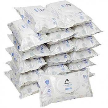 Toallitas Húmedas para Bebés Mama Bear Sensibles con Aloe Vera, Sin Fragancia, 18 Paquetes de 56 Unidades