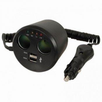 Active Pro – 12 V coche Cupholder encendedor de cigarrillos divisor de toma de corriente – 2 USB puertos y 2 llaves de vaso de carga mechero – AAA productos®