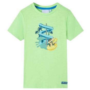 Camiseta Infantil Verde Neón de Manga Corta 104
