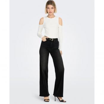 Pantalón vaquero ancho de mujer Only con cintura alta modelo onlmadison blush en color washed black