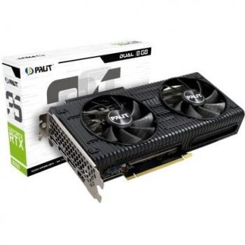 Palit GeForce RTX 3050 Dual Graphics Card, 8GB, GDDR6, LHR, 3584 Core, 1320 MHz GPU, 1777 MHz Boost, Ampere Architecture, 3 x DisplayPort, HDMI, Dual Fans,NE63050019P1-190AD