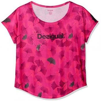 Desigual TS_Oversize Ginko Dan 3052 Camisetas, Mujer, Rojo