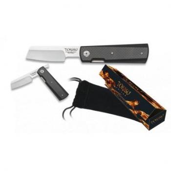 Navaja Tokisu 18536 de alta calidad con hoja de acero inoxidable de 8,5 cm y mango ergonómico de G10 y Fibra de Carbono