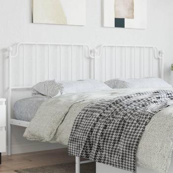 Cabecero de metal blanco 200 cm con acabado en pintura blanca, diseño moderno y elegante, fabricado en metal resistente, dimensiones de 200 cm de ancho, fácil instalación y mantenimiento