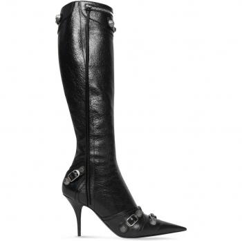 Balenciaga Women's Le Cagole Leather Boots in Black | Size 38 | 694395WAD4E1081