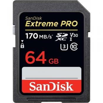 SanDisk Extreme PRO 64GB SDXC Memory Card up to 170MB/s, Class 10, U3, V30