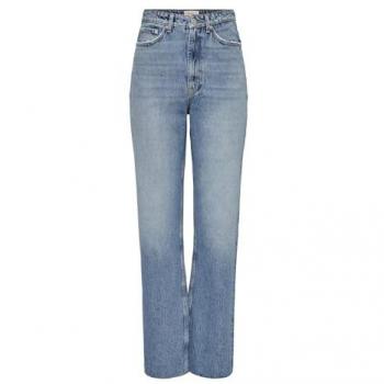 Only Riley Life High-Waist Straight Fit Women's Jeans, Medium Blue, Size W31 L32