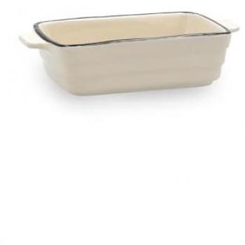 Cazuela Rectangular de Gres Cocco 16x9x4cm - Apta para Horno y Microondas, Blanco Brillo, Material Natural