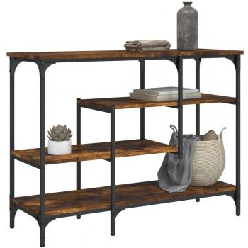 vidaXL Console Table with Shelves Smoked Oak 100x35x75 cm