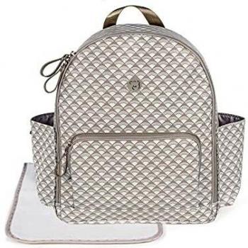 Pasito Bolso Mochila Colección Paris. Bolsa Pañalera Para Silla De Paseo. Diseño Versátil Con Asas Cortas Y Correas Para Llevar En Los Hombros. Color Medidas 31x37x14 Cm, Beige