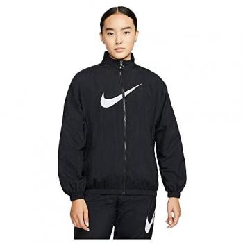 Nike Women's Essential Woven Windbreaker Jacket Black/White Size S