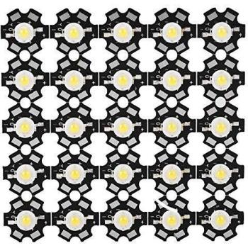 Riuty 25 UNIDS Chip LED, Alta Potencia Led Chip - 3W Fuente de Luz de Chip Integrada de Alto Rendimiento de Grano Foco LED Foco para Bombilla Lámpara Granos Iluminación DIY