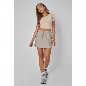 Drawstring Waist Cargo Mini Skirt in Khaki (UK 14)