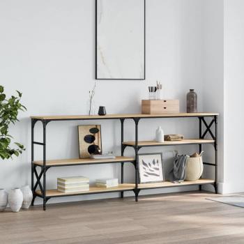 Mesa consola de roble Sonoma 180x29x76,5 cm madera multicapa marrón