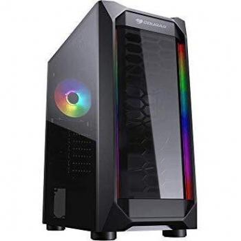 Cougar Case MX410-T - Funda compacta y Potente con Lateral de Cristal Templado, Doble Tira RGB, Panel, 1 Ventilador RGB