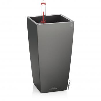 Macetero Lechuza Mini Cubi Autorriego 0.8L Antracita Metalizado 9.5 x 9.5 x 18.5 cm
