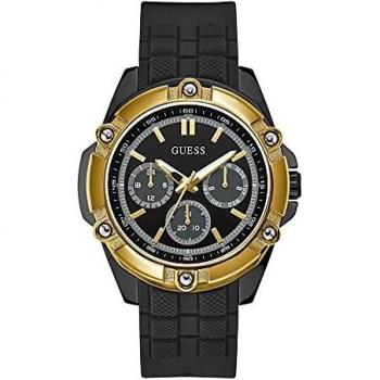 Guess Men's Sport Watch W1302G2 - 47mm Water Resistant Black Silicone Strap