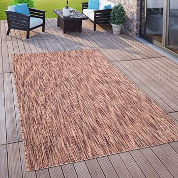 Alfombra de Exterior Balcón Terraza Cocina Motivo Rombos Efecto 3D Rosa Lila 120x160 cm - Paco Home