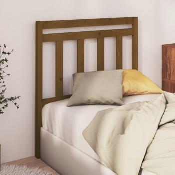 Cabecero para cama de madera maciza de pino marrón miel 106x4x100 cm