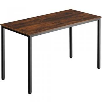 Escritorio Vanport - Escritorio versátil de estilo industrial con tableros de aglomerado con recubrimiento protector de melamina, estructura sólida y resistente de acero con revestimiento en polvo, ideal como mesa de ordenador o mueble
