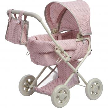 Cochecito de Muñecas Teamson Kids Olivias World OL-00003 - Rosa/Gris, 16 pulgadas
