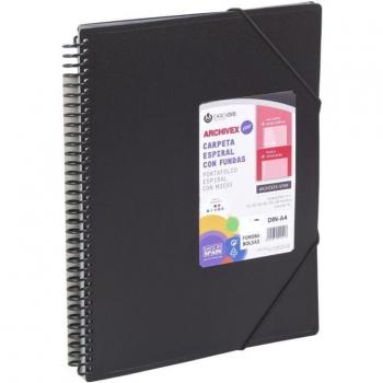 TARIFARIO ARCHIVEX A4 CON 20 FUNDAS DE ESPIRAL COLOR NEGRO