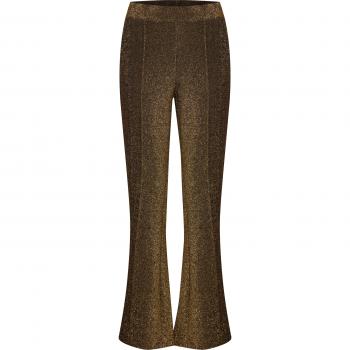 b.young Acha Women's Trousers - Stylish Gold Mix Fabric Pants