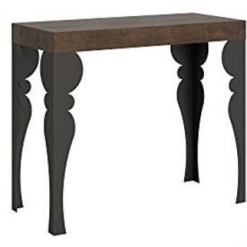 Consola extensible 90x40/196 cm Paxon Small Premium Nogal con estructura Antracita