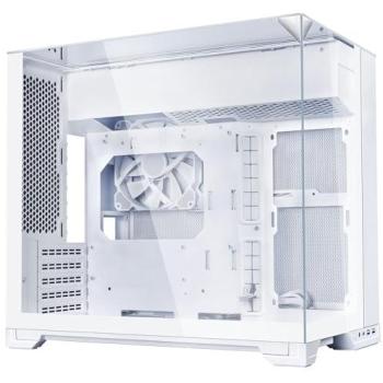 Caja Gaming Lian Li O11 Vision-M Micro-ATX Blanca con Cristal Templado y Doble Cámara, Soporta GPU hasta 410 mm y Radiador Superior de 360 mm