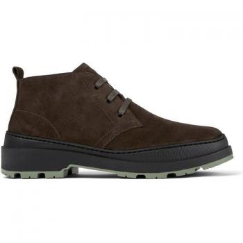 Camper Brutus Trek Men's Suede Ankle Boots - Dark Brown and Grey, Size 41/8