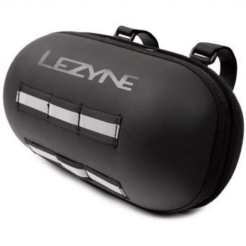 Lezyne Bolsa Manillar Hard Bar Caddy 2.2l - Bolsa de bicicleta, capacidad de 2.2 litros, diseño rígido para mayor durabilidad, color negro, sistema de sujeción fácil y seguro al manillar