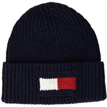 Tommy Hilfiger Big Flag Beanie Gorro de Punto, Azul