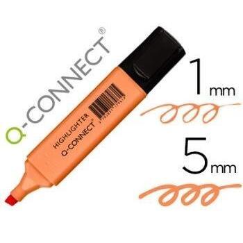 10un MARCADOR Q-CONNECT FLUORESCENTE PASTEL LARANJA PONTA BI