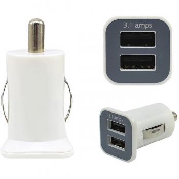 Vanda®-Adaptador Cargador Mechero de alto rendimiento de doble salida USB 3.1A Max Samsung Galaxy 15.5W para iPad, iPhone, iPod, iTouch, GPS, S4, Samsung Galaxy Note 3, HTC One, Sony Xperia Z, smartphones, GPS etc , cargue dos al mismo tiempo appariels