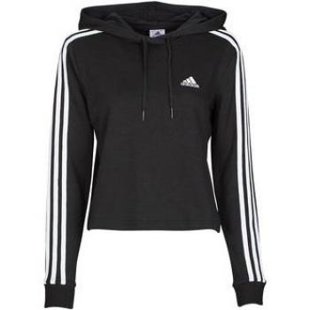 Sudadera Adidas Essentials Cropped 3 Bandas Mujer Negra/Blanca XS