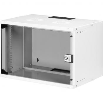 Armario de Red 19 7U SOHO PRO, dimensiones 370 x 540 x 400 mm, puerta de cristal, color gris, capacidad de carga 60 kg