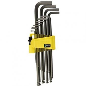 Wera 05021728001 Hex-Plus Hex Key Set 950 PKL/13 SZ N High Torque with Ball-end, Imperial BlackLaser, 0.05-inch-3/8-inch, 13-Piece