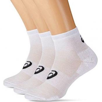 Asics 3PPK Quarter Calcetines, Hombre, Blanco, L