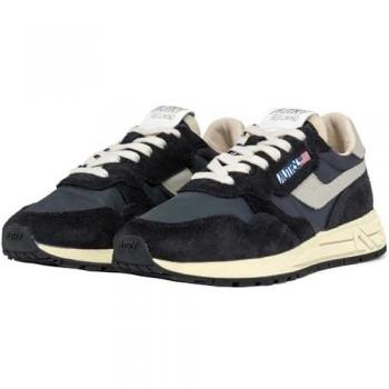 Autry Reelwind Low Top Sneakers - Extraordinary Men's Suede Trainers in Black and White, Size 43