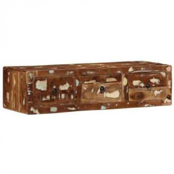 Mueble de TV de pared 100x32x25 cm madera maciza reciclada