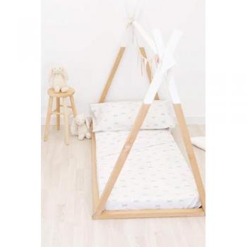 Juego de Sábanas Infantil Estampado Lazos para Cuna (Incluye 1 Funda Almohada 40x60)