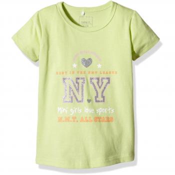 NAME IT Nitvaiken M SS Top 4 216 Camiseta, Verde Shadow Lime Shadow Lime, 80 cm para Niñas