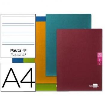 Libreta Liderpapel Scriptus A4 48 Hojas 90g/m2 Pauta 4ª 3.5mm con Margen