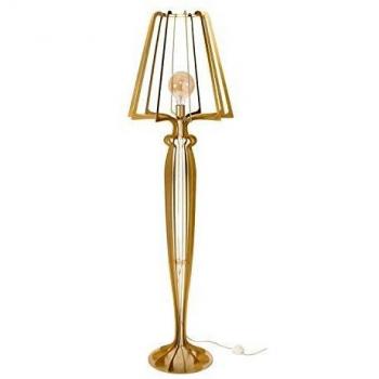 Lámpara de Pie Minerva - Diseño Moderno en Hierro Reticulado - Oro - Ø38x166 cm con Interruptor de Pie E27 Made in Italy